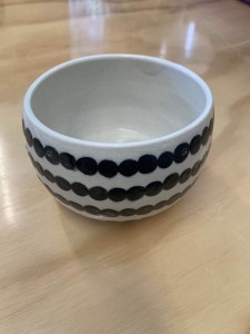 Black dots small bowl