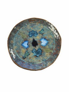 ABSTRACT EXPRESSIONIST DINING BLUE AND GREEN PLATE