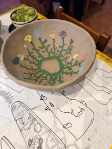 Plato flores pequeñas de colores