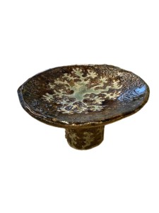 INCISED Brown & teal  Tazza Plate