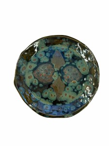 ABSTRACT EXPRESSIONIST DINING WITH LEAVES PLATE