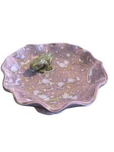 Purple and Green Frog Tazza Plate