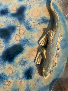 Palissyware Green Lizard Plate