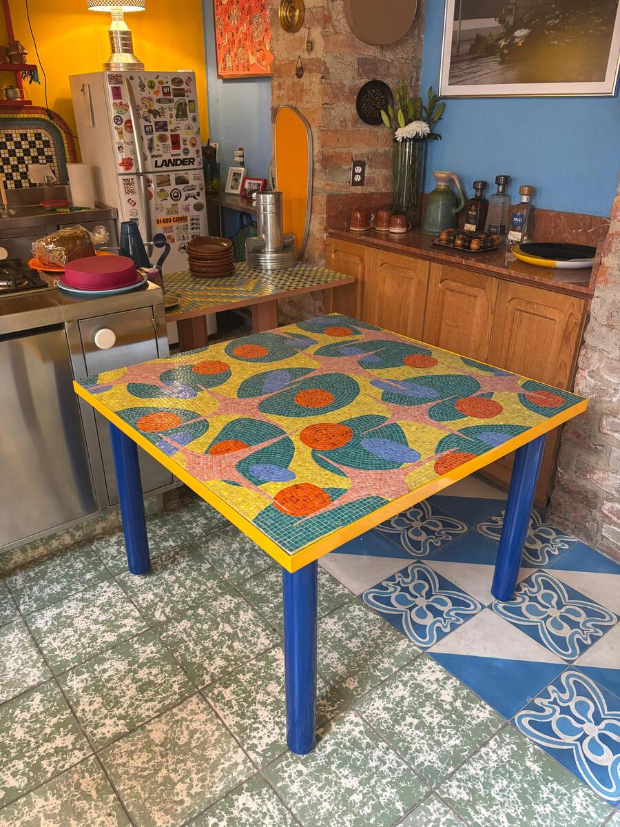 Mesa cuadrada micromosaico